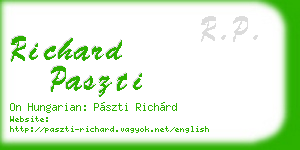richard paszti business card